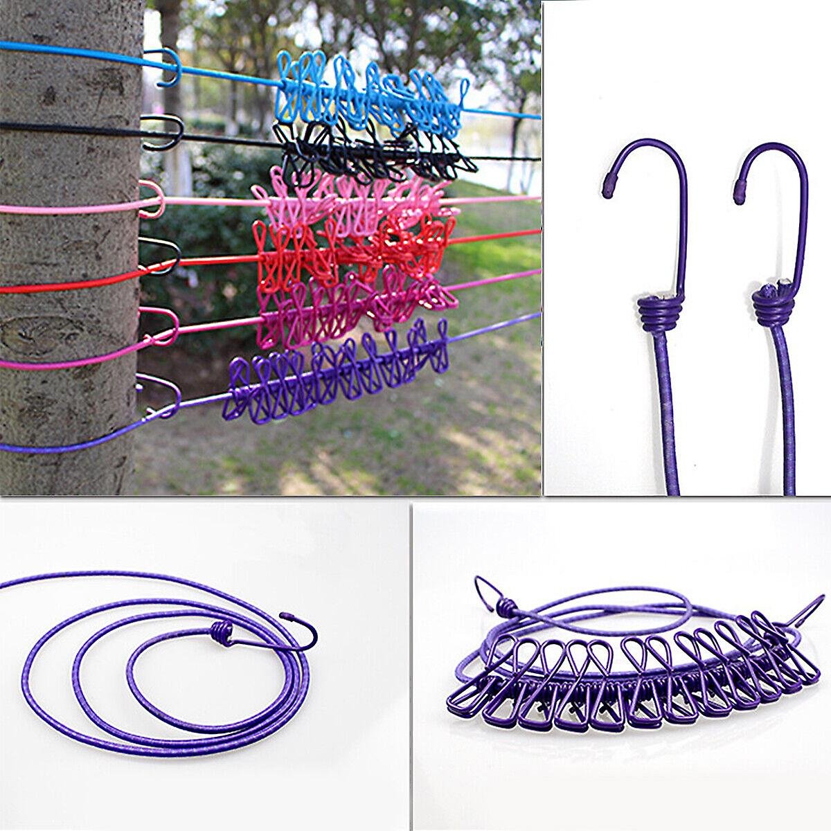 Cloth Drying rope with 12 clips
