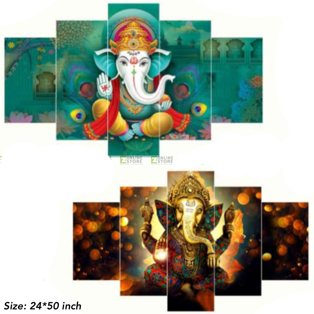 5 pcs Lord Ganesha Wall Canvas